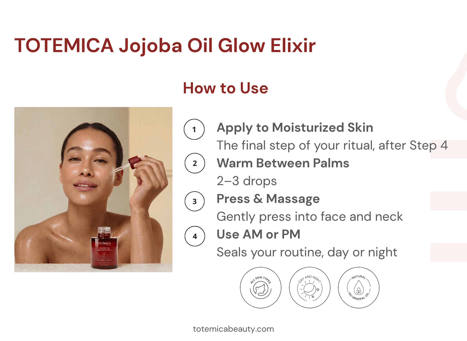 Jojoba Oil Glow Elixir 5 Steps | Totemica